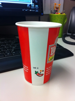 Wendy's cup with tally marks
