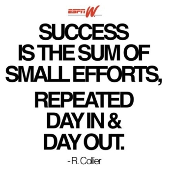 Success is the sum of small efforts, repeated day in & day out.